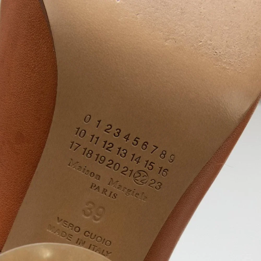 Maison Margiela Ankle Bootie Cylindrical Heel Boots Gold Leaf Lucite Size 39 - Picture 8 of 15